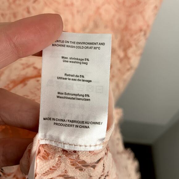 Ganni Duval Corded Lace Pink Midi Dress Womens EU 38 US 6/8 - Picture 15 of 16